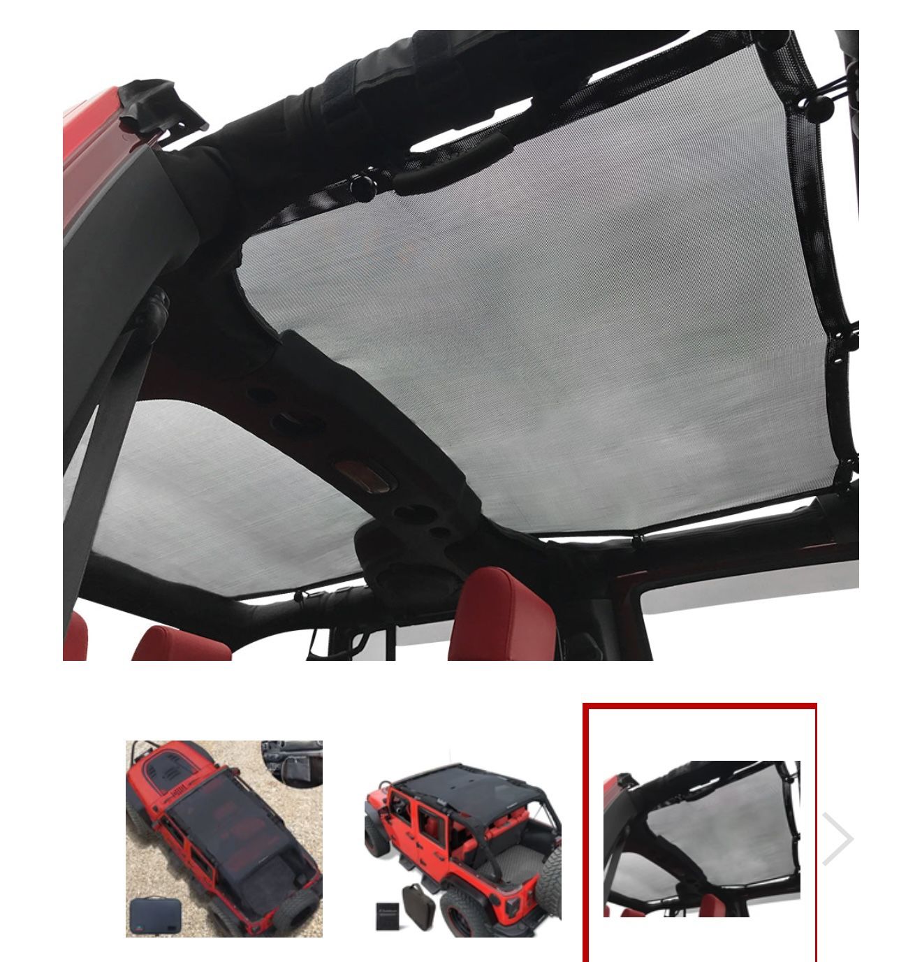 2017 Jeep Wrangler JK - Mesh Screen Sunshade 