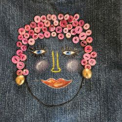 Denim Purse Handpainted 