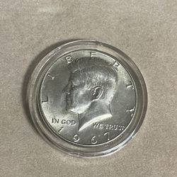Silver coin 90% John F. Kennedy 1967 Liberty silver half dollar collectible coin, asking for $45 👀