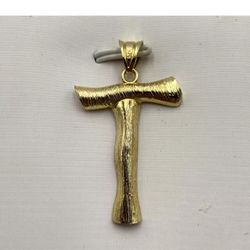 Rare- VTG.STERLING SILVER GOLD VERMEIL " CROSS" PENDANT