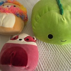 Squishmallows Lot of 3 Variety KellyToy Plush Stuffed Toys, Dino 12"