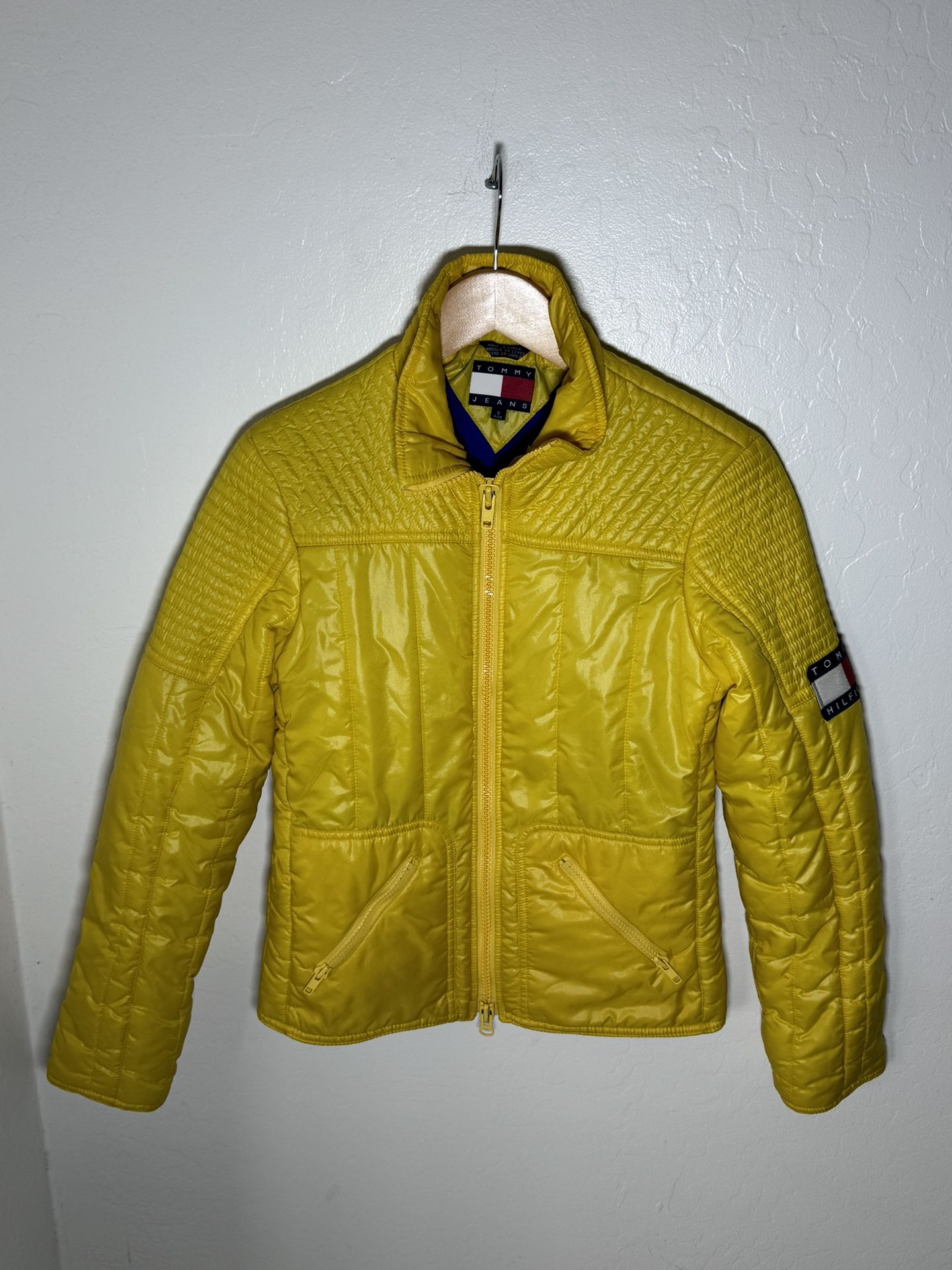 Vintage Tommy Hilfiger Yellow Puffer Jacket Small
