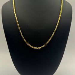 Jewelry 14k solid Yellow Gold Round Box Chain necklace 22” 13.1 grams 3.5mm