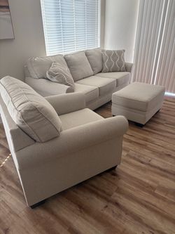 Couch, chair and ottoman