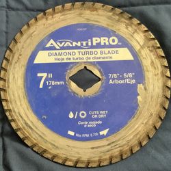 3 Saw Blades 7" Diamond, 6 1/2" Diablo, 7" Construction 