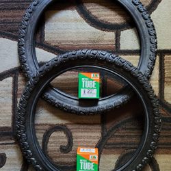 NEW Bicycle Bmx Bike Tires 20" Solid Black Knobby Pattern 