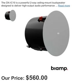 NEW Ceiling Speaker with Full, Clear Sound: Biamp DX-IC10" 2-Way 10" High Output 2-way ceiling-mount loudspeaker