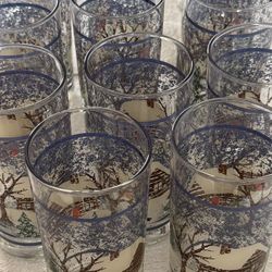Christmas Wine and Water Glasses New