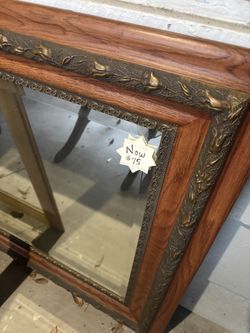 Nicely Detailed Large Framed Beveled Mirror
