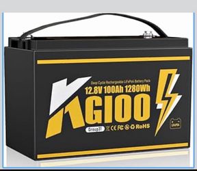 12V 100Ah LiFePO4 Battery,BCI Group 31 Lithium Battery with Built-in 100A BMS,15000 Cycles Lithium Iron Phosphate Battery Perfect for Trolling Motors,