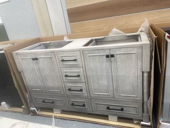 Bathroom vanity cabinet 60” solid mango Quartz top with sinks and backsplash