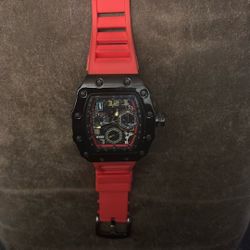 red, automatic, richard mille Inspired watch! 