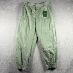 Halara Women’s S Green Mid Rise Zipper Pocket Casual Cotton Joggers NWT #2129