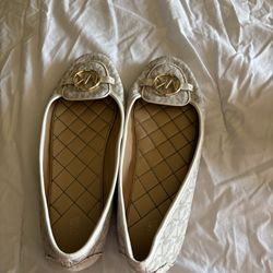 White Michael Kors Ballet Flats