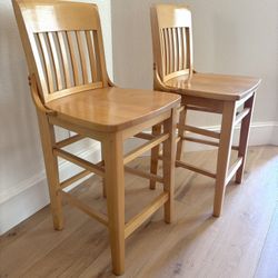 2 Solid Wood Bar Stools. GREAT Condition!!