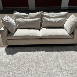 *FREE DELIVERY* Distressed Velvet Sand- West Elm Harmony Sofa 82”