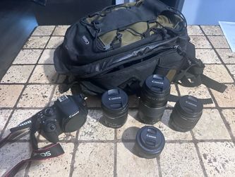 Canon EOS Rebel T5 Camera Bundle – 4 Lenses + Bag