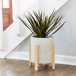 GRC Cylinder Planter With Stand NIB