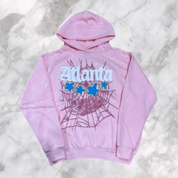 Brand New Pink Sp5der Atlanta Hoodie Mens Large