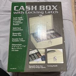 Brand New Cash Box With Locking Latch With Removable Tray!