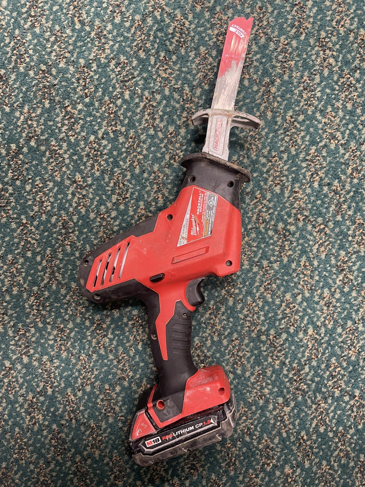HACKSAW, TOOLS POWER MILWAUKEE W BATTERY NO CHARGER W BLADE 2625-20