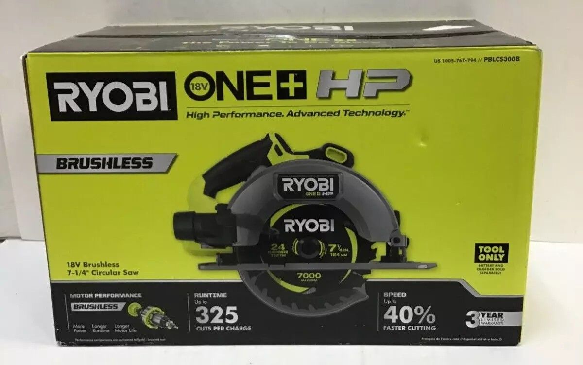 *NEW* Ryobi ONE+ HP 18V Brushless Cordless 7-1/4 in. Circular Saw (High Performance) [PBLCS300B]

