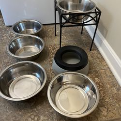 Stainless steel Dog food Bowls With Stand