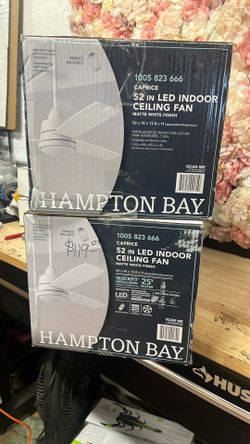 Hampton Bay Caprice 52 in. Integrated LED Indoor Matte White Ceiling Fan with Light Kit and Remote Control