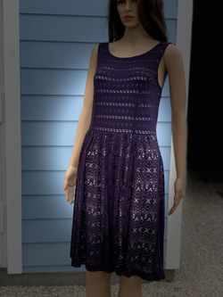 Navy Eyelet Dress (Size Small) 9-H15 STCL Brand