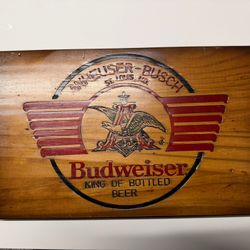 Wooden Budweiser Sign- 16x10
