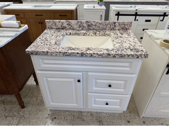 White bathroom vanity 37”in