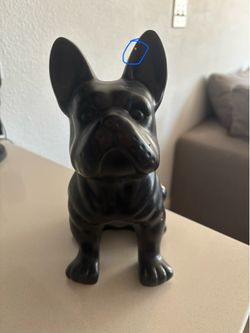 French bulldog black statue decor