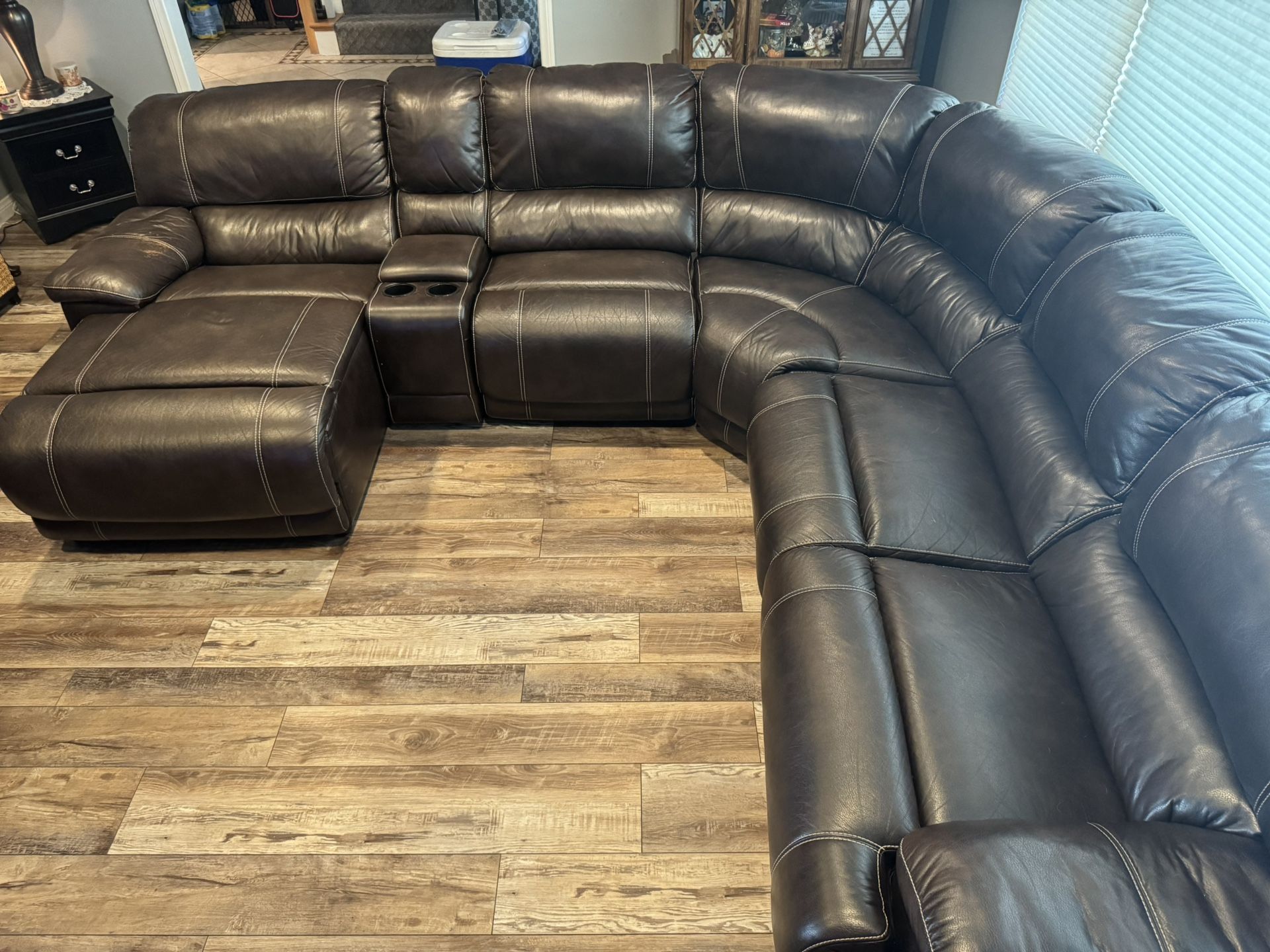 Leather Couch Set With Recliners