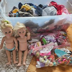 Huge Doll Accessory Lot And (2) MyLife Dolls 