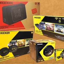 Kicker 12" L7 Shallow Truck Subwoofer Box 5-Channel Power Amplifier 6 1/2" 2-Way & 6x9" 3-Way Coaxial Speaker 1890 Watts Package 🚨 No Credit Needed🚨