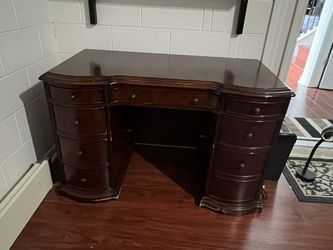 Wood Desk With Drawers