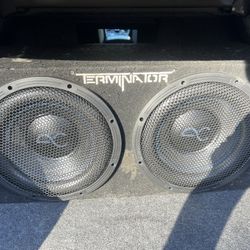 2 12” Subwoofers With Box And 1500 Watt Amp