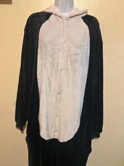 Plush panda-design onesie (Kigurumi), size XL, unisex