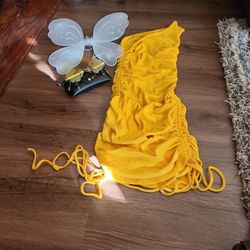 Yellow Fairy Costume  Size Small or 14 to 16
