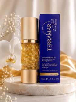 Gel facial con oro y extractos de orquídea
