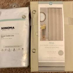 Shower Curtains Liner Weighted Magnetic Bottom Rust Proof Metal Grommets - 70" X 72"