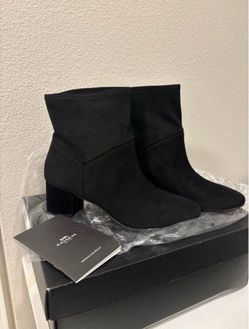 Coach Black Suede Ankle Boots