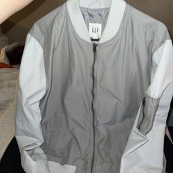 Gray And White Bomber Jacket - Men’s Large