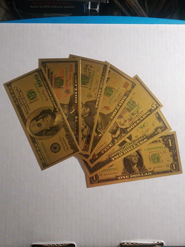 Gold Coated Dollar Bills