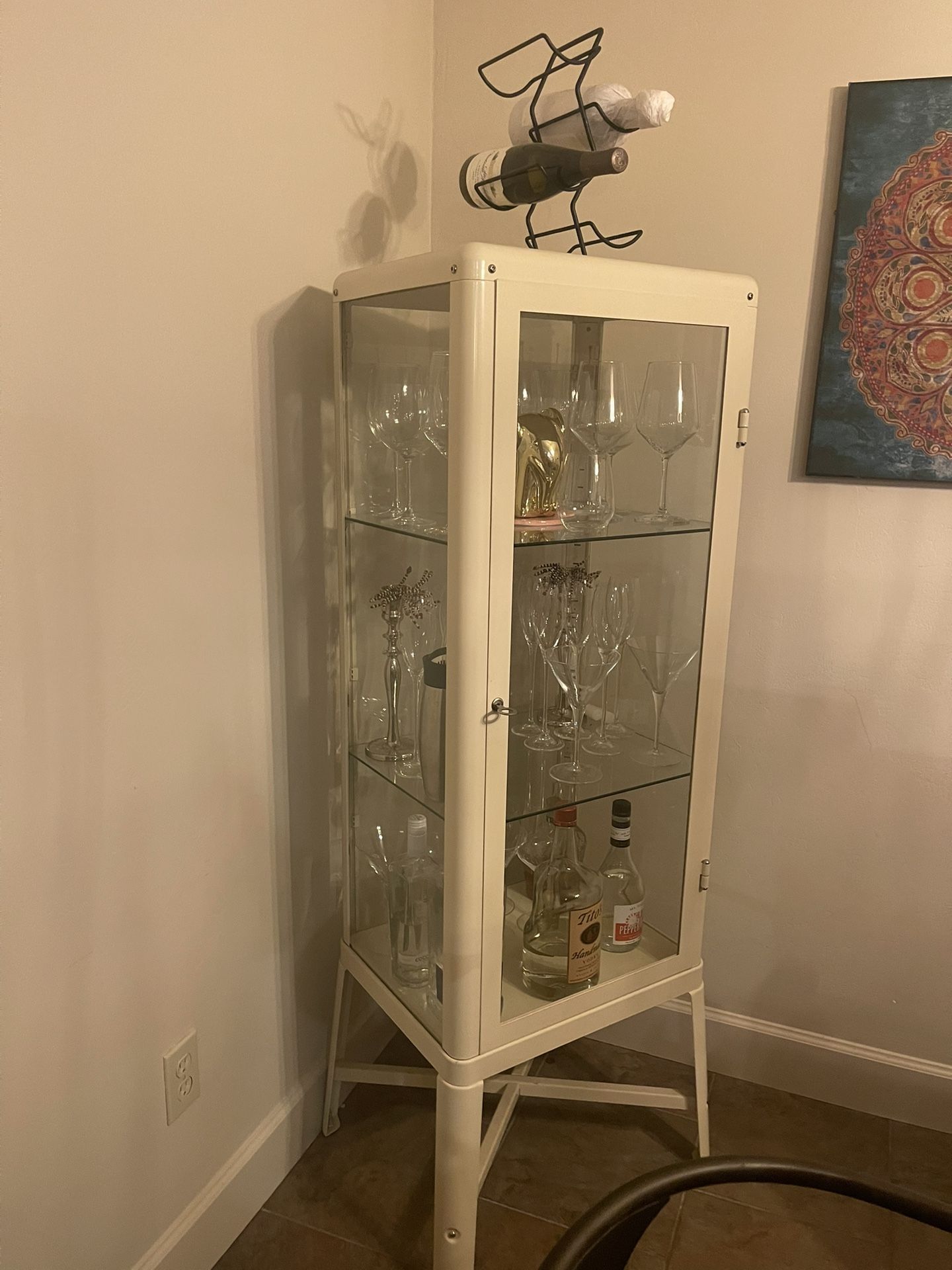 Glass And White Display Cabinet