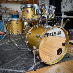 Premier Genista 10/12/14/22 Drum Kit Gold Lacquer - 1998