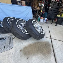 American Racing Torq Thrust Wheels with P215/75R15 White Wall Tires