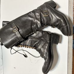 Genuine Leather Mid-Calf Boots