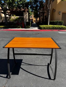 Wood Top Desk with Metal Frame
