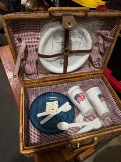 Patriotic Picnic Basket Set 21-Piece